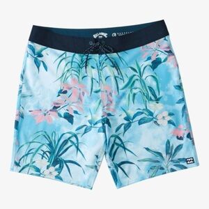 Billabong Mens Sundays Pro Boardshorts 4 Way Performance Stretch Size 32 Hawaiin